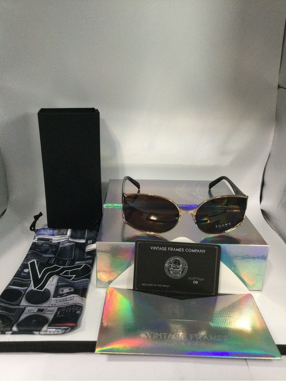 Vintage Frames Company Oval Gold Frame Sunglasses - Brown Lenses